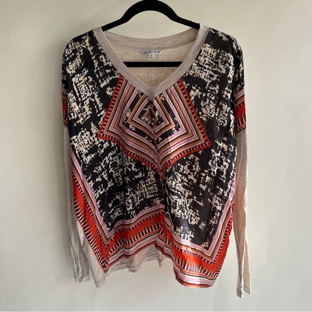 Cabi Silk Blouse Sz Sm Women’s EUC Long Sleeve Tee Handkerchief EUC Women’s
